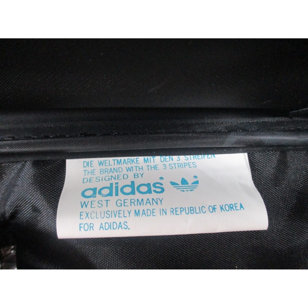 Adidas Originals Trefoil Vintage Retro Big Airliner Bag Case Black and Teal - Picture 8 of 13